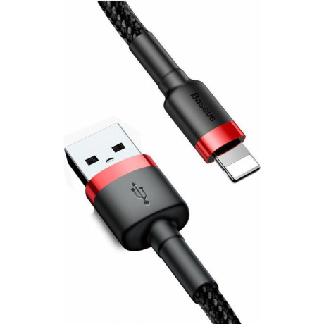 Baseus Cafule Braided usb to Lightning Cable Black/red 2m (Calklf-C19) (Bascalklf-C19)