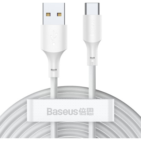 Baseus Simple Wisdom Regular usb 2.0 Cable usb-c Male - usb-a Male Λευκό 1.5m (Tzcatzj-02) (Bastzcatzj-02)