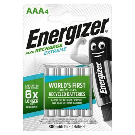 Energizer Extreme Επαναφορτιζόμενες Μπαταρίες aaa ni-mh 800mah 1.2v 4τμχ (4609613) (Ene4609613)