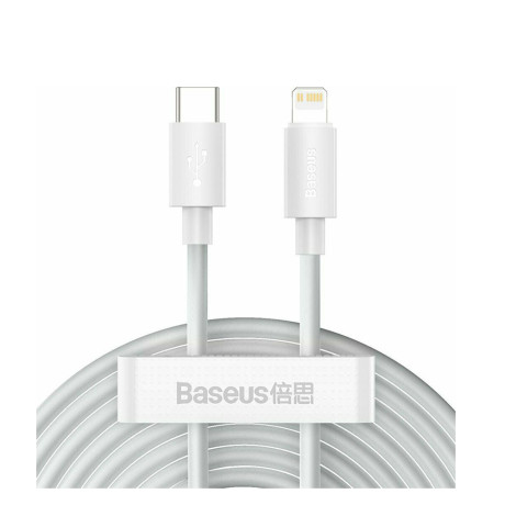 Baseus Lightning Simple Wisdom Cable (2pcs/set) pd 20w 5a 1.5m White (Tzcatlzj-02) (Bastzcatlzj-02)