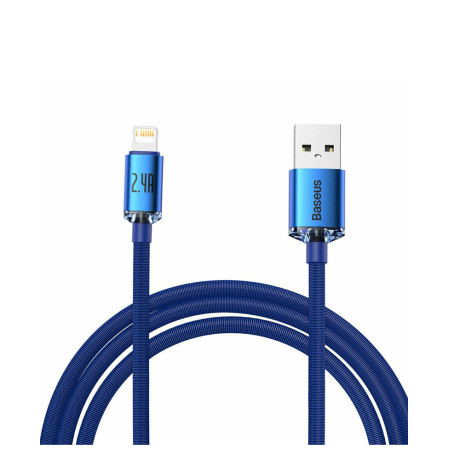 Baseus Crystal Shine Braided usb to Lightning Cable Μπλε 2m (Cajy000103) (Bascajy000103)