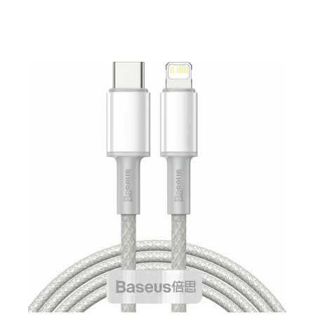 Baseus High Density Braided usb-c to Lightning Cable 20w Λευκό 2m (Catlgd-A02) (Bascatlgda02)