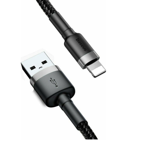 Baseus Cafule Braided usb to Lightning Cable Μαύρο 2m (Calklf-Cg1) (Bascalklf-Cg1)
