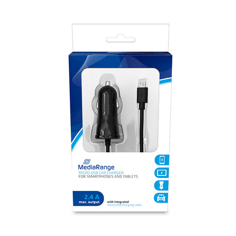 Mediarange Φορτιστής 2.4a για Smartphones και Συσκευές με Micro usb (Μαύρο) (Mrma101-02)