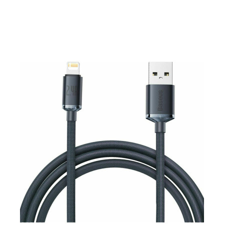 Baseus Crystal Shine Braided usb to Lightning Cable Μαύρο 2m (Cajy000101) (Bascajy000101)