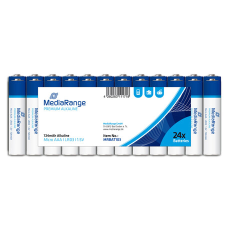 Αλκαλική Μπαταρία Mediarange Premium aaa 1.5v (Lr3) (24 Pack) (Mrbat103)