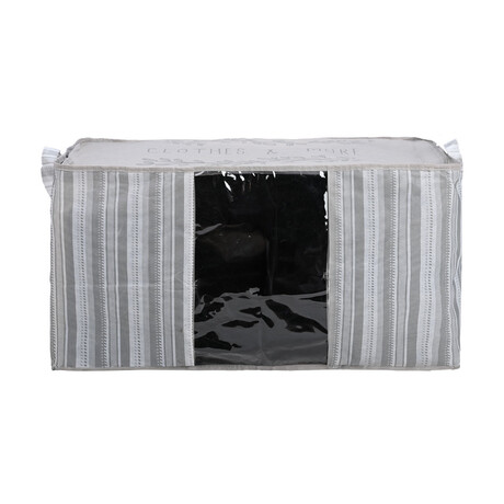 Estia Θηκη Αποθηκευσης non Woven Υφασματινη 50x40x30cm με Παραθυρο Ivory