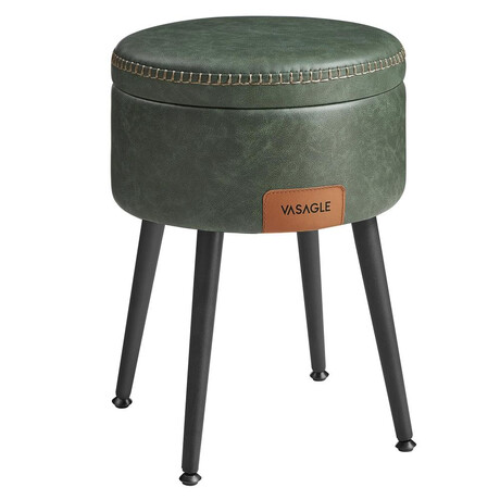 Vasagle Σκαμπό Σαλονιού Δερμάτινο Green (Lom005c01) (Vaslom005c01)