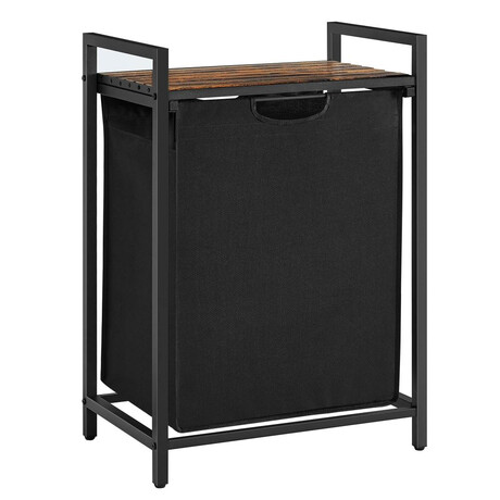 Vasagle Καλάθι Απλύτων Μεταλλικό 50x33x72cm Μαύρο (Blh101b01) (Vasblh101b01)