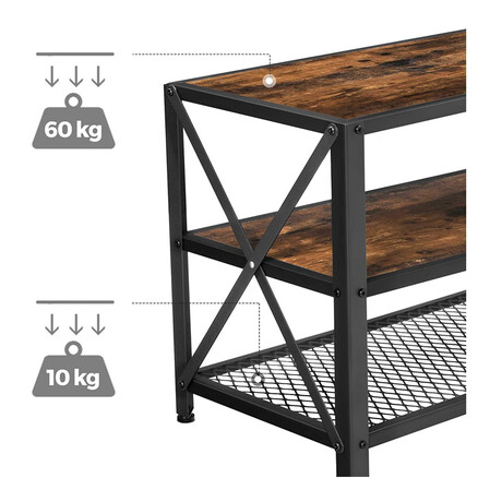 Μεταλλικό Έπιπλο Τηλεόρασης με 3 Ράφια 140 x 39.2 x 50 cm Vasagle (Ltv094b01) (Vasltv094b01)