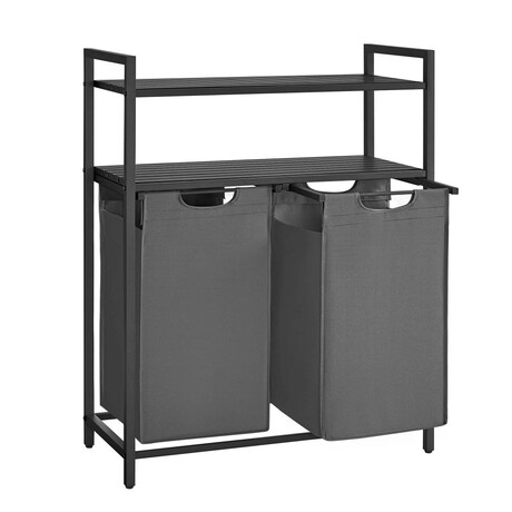 Vasagle Καλάθι Απλύτων Μεταλλικό 73x33x92cm Γκρι (Blh211g01) (Vasblh211g01)