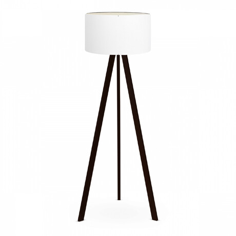Φωτιστικό Δαπέδου Rosling Megapap Mdf/ύφασμα pvc Χρώμα Μαύρο - Λευκό 38x38x140εκ.