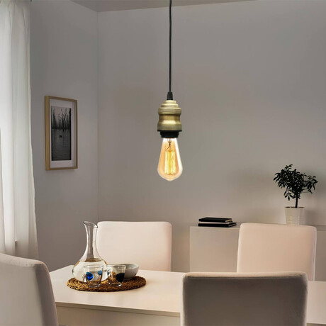 Φωτιστικό Οροφής Rustic Megapap e27 Μεταλλικό Μονόφωτο Χρώμα Retro Antique 100-120εκ.