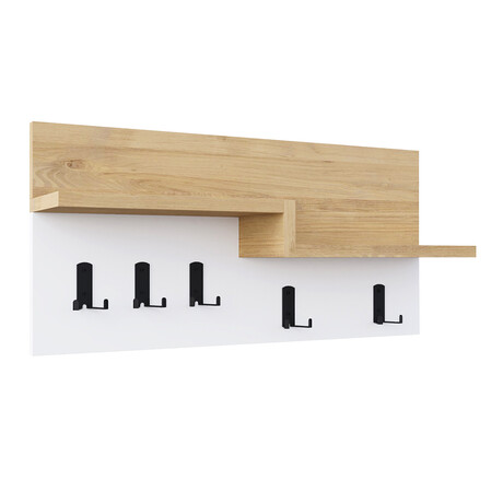 Κρεμάστρα Τοίχου Harmon Megapap Χρώμα Sapphire oak - Λευκό 65x15x31εκ.