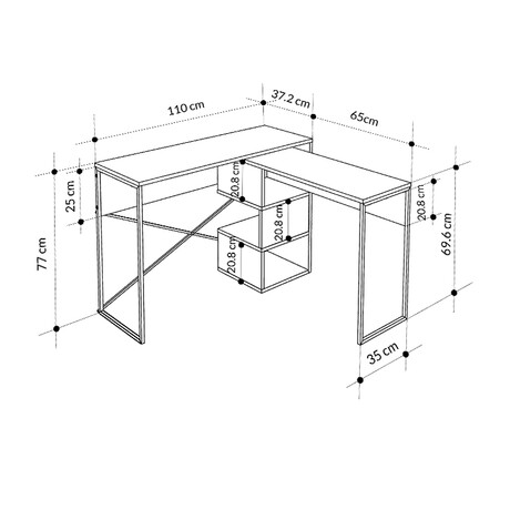 Γραφείο Εργασίας Πολυμορφικό Badau Megapap Χρώμα Λευκό 110x37,2x77εκ. Γραφείο Εργασίας Πολυμορφικό Badau Megapap Χρώμα Λευκό 110x37,2x77εκ.