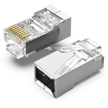 Vention Cat.6 ftp Rj45 Modular Plug Transparent Metal Type 50-Pack (Idcr0-50) (Venidcr0-50)