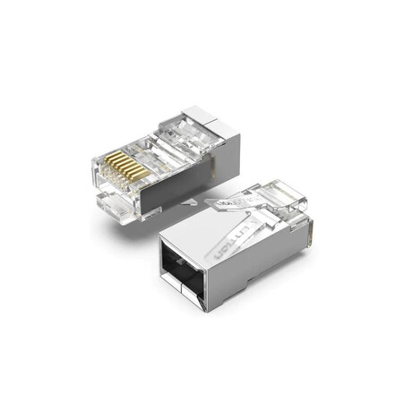 Vention Cat.6 ftp Rj45 Modular Plug Transparent Metal Type 100-Pack (Idcr0-100) (Venidcr0-100)