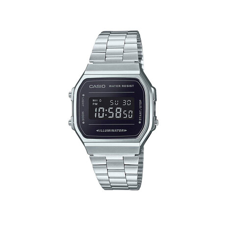 Casio Vintage Iconic Digital Battery Watch With Metal Bracelet Silver (A168wem-1ef)(casa168wem1ef)