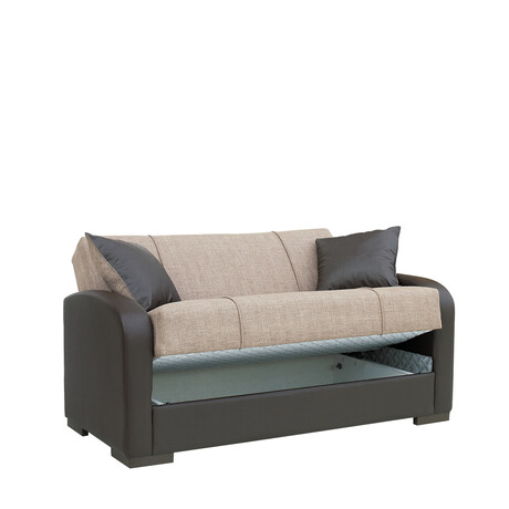 Καναπές Κρεβάτι Διθέσιος ArteLibre MARTINI Καφέ PU 154x87x90cm
