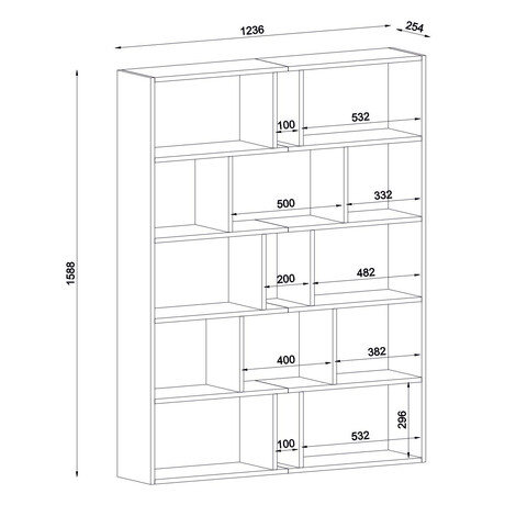 Βιβλιοθήκη ArteLibre Idra Ανοιχτό Καφέ/Σκούρο Καφέ 124x26x159cm