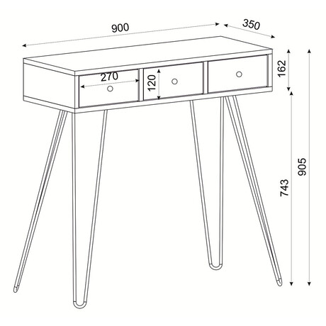 Κονσόλα ArteLibre LIDYA Καφέ Με Σχέδιο 90x35x91cm