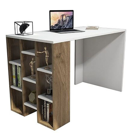 Γραφείο ArteLibre Spetses Λευκό/Καρυδιά 120x60x75cm