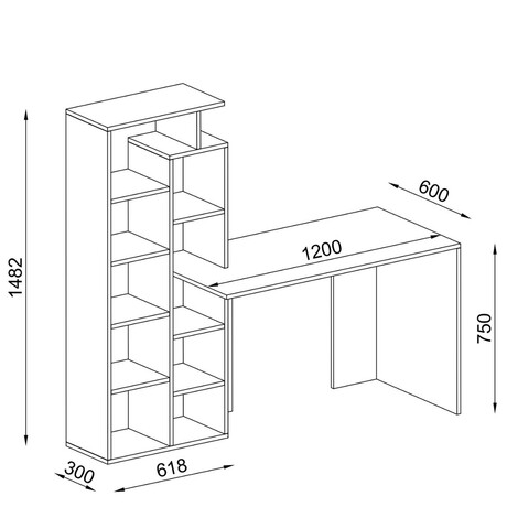 Γραφείο ArteLibre PRIMO Λευκό/Καρυδιά 162x60x148cm