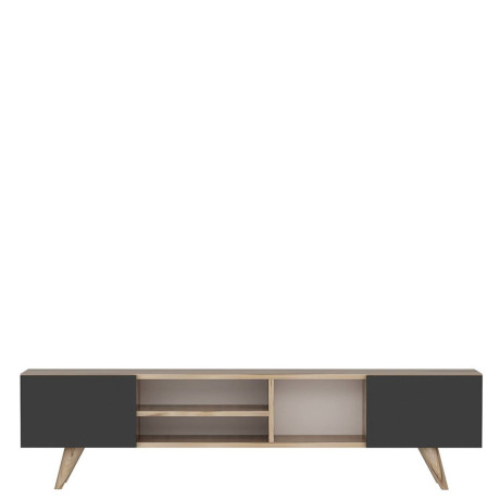 Έπιπλο Τηλεόρασης ArteLibre SKOPELOS Καρυδιά/Μαύρο 160x30x40cm