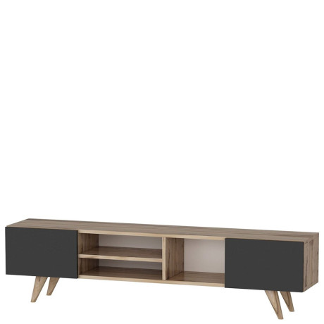 Έπιπλο Τηλεόρασης ArteLibre SKOPELOS Καρυδιά/Μαύρο 160x30x40cm