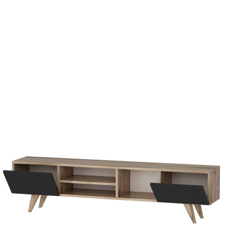 Έπιπλο Τηλεόρασης ArteLibre SKOPELOS Καρυδιά/Μαύρο 160x30x40cm