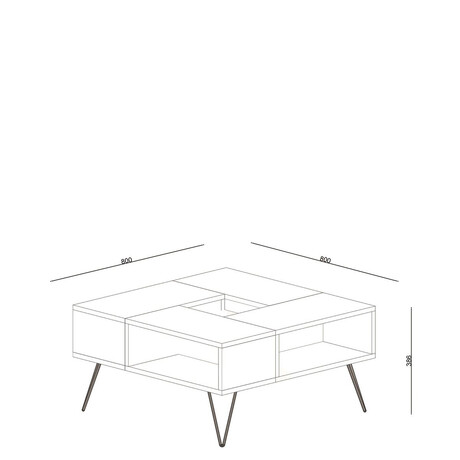 Τραπεζάκι Σαλονιού ArteLibre DONOUSA Δρυς/Μαύρο 80x80x38.6cm