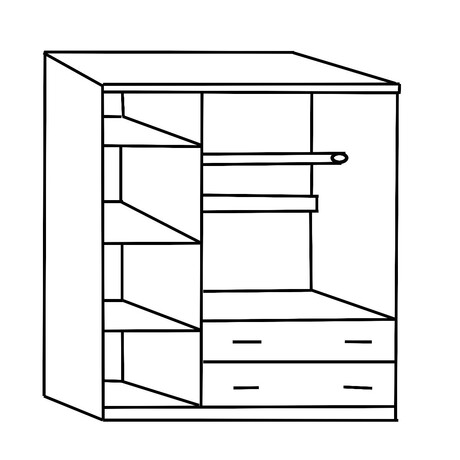 Ντουλάπα ArteLibre LANTERN Φυσικό Χρώμα 150x55x180cm