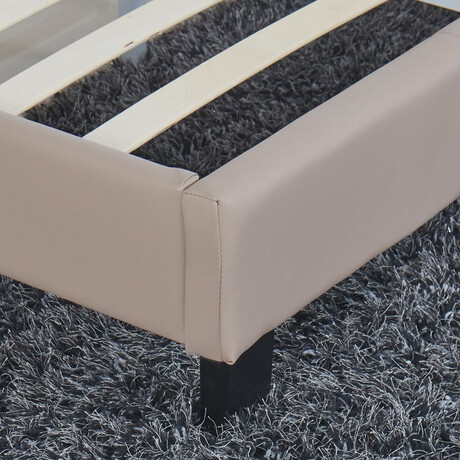 Κρεβάτι ArteLibre AZALEA Capuccino PU 213x128x88cm (Στρώμα 120x200cm)