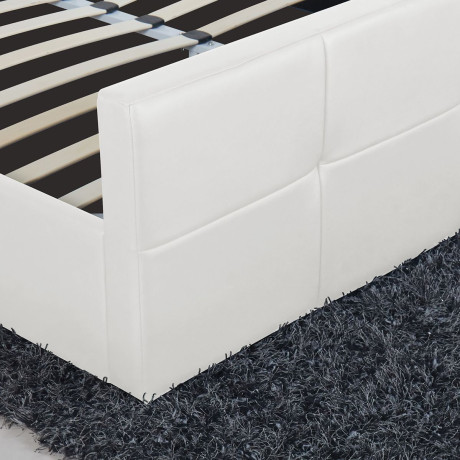 Κρεβάτι ArteLibre ANEMONE Λευκό PU Με Αποθηκευτικό Χώρο 217x170x100cm (Στρώμα 160x200cm)