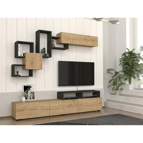 Σύνθετο ArteLibre MONTANA Sapphire/Ανθρακί Μοριοσανίδα 210x36.8x33.9cm