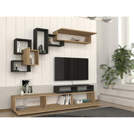 Σύνθετο ArteLibre MONTANA Sapphire/Ανθρακί Μοριοσανίδα 210x36.8x33.9cm