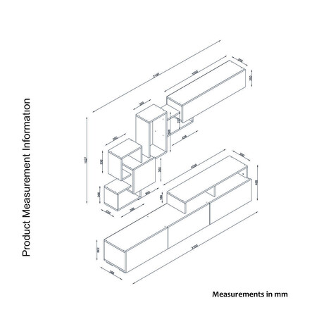 Σύνθετο ArteLibre MONTANA Sapphire/Ανθρακί Μοριοσανίδα 210x36.8x33.9cm