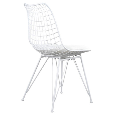 Καρέκλα Μεταλλική ArteLibre FAGUS Με Μαξιλάρι Λευκό 49x58x83.5cm