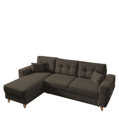 Καναπές Γωνιακός ArteLibre Αναστρέψιμη Γωνία JESSIE 235x160x85cm Καφέ