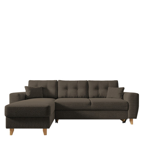 Καναπές Γωνιακός ArteLibre Αναστρέψιμη Γωνία JESSIE 235x160x85cm Καφέ