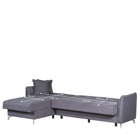 Καναπές Γωνιακός ArteLibre JOAQUIN Γκρι 272x150x90cm