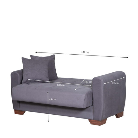 Καναπές Κρεβάτι Διθέσιος ArteLibre DIEGO 2S Γκρι 153x78x80cm
