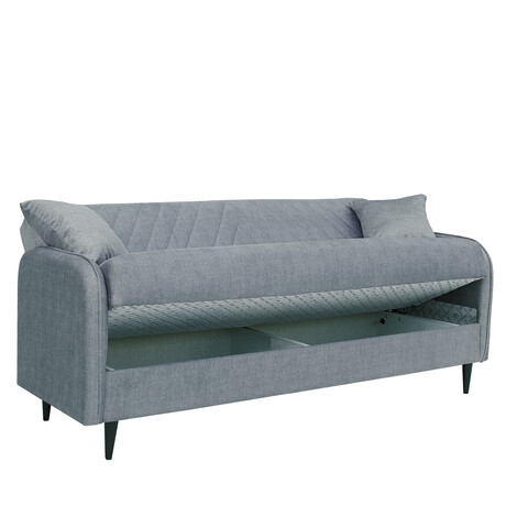 Καναπές Κρεβάτι Τριθέσιος ArteLibre LUKAS Ανοιχτό Γκρι 210x85x84cm