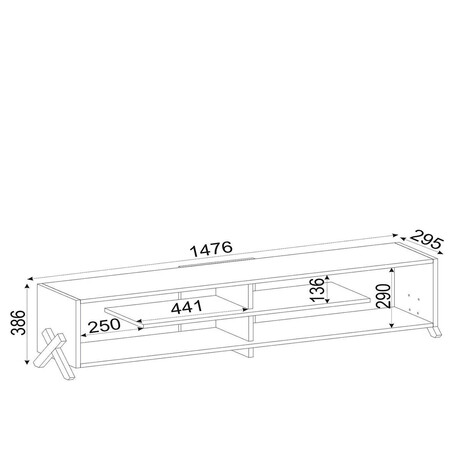 Έπιπλο Τηλεόρασης ArteLibre IRAKLEIA Καρυδί Μοριοσανίδα/Μελαμίνη 148x30x39cm