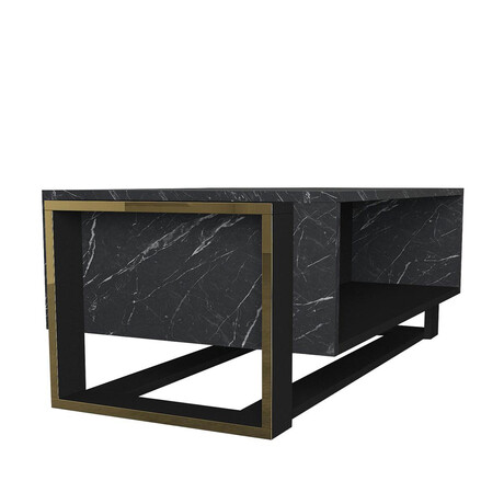 Τραπεζάκι Σαλονιού ArteLibre LEVITHA Μαύρο Μοριοσανίδα/Μελαμίνη 120x60x74cm