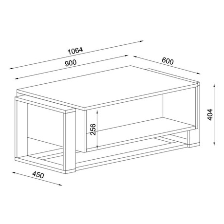 Τραπεζάκι Σαλονιού ArteLibre LEVITHA Μαύρο Μοριοσανίδα/Μελαμίνη 120x60x74cm