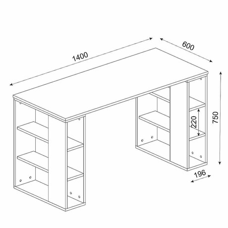 Γραφείο ArteLibre WIMSEY Λευκό/Sapphire Μοριοσανίδα/Μελαμίνη 140x60x74cm