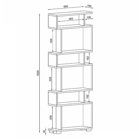Βιβλιοθήκη ArteLibre OSMOND Φυσικό Μοριοσανίδα/Μελαμίνη 60x20x157cm
