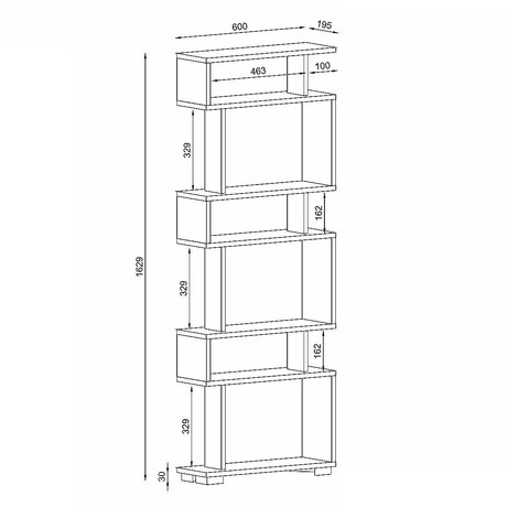 Βιβλιοθήκη ArteLibre OSMOND Cordoba Μοριοσανίδα/Μελαμίνη 60x20x157cm