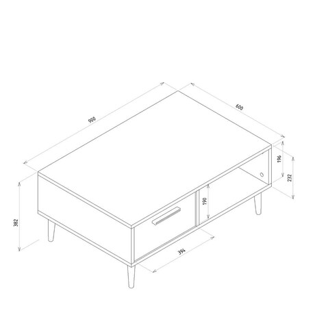Τραπεζάκι Σαλονιού ArteLibre BANNO Φυσικό/Μαύρο Μοριοσανίδα/Μελαμίνη 90x60x38cm